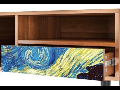 Best Mueble de TV - 115х59х48 cm - T3 - The Starry Night , Nogueira Castanho