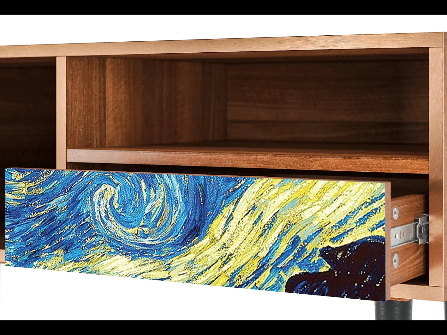 Best Mueble de TV - 115х59х48 cm - T3 - The Starry Night , Nogueira Castanho