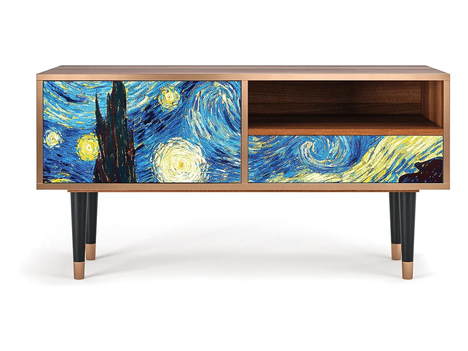 Best Mueble de TV - 115х59х48 cm - T3 - The Starry Night , Nogueira Castanho