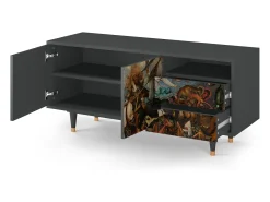 Móvel De Tv* Mueble de TV - 125х56х41 cm - T7 - The Fall, Antracite Cinza antracite