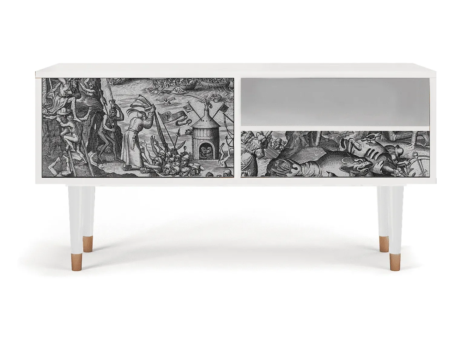 Mueble de TV - 115х59х48 cm - T3 - The Temptation, Branco^ Móvel De Tv