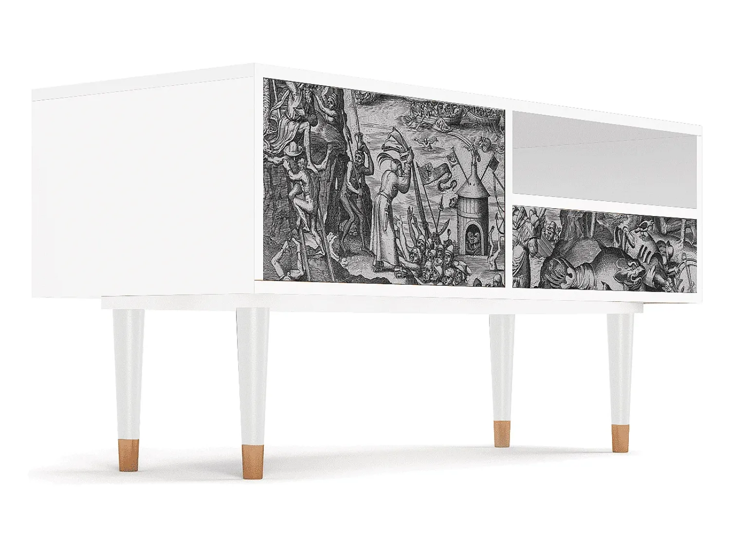 Mueble de TV - 115х59х48 cm - T3 - The Temptation, Branco^ Móvel De Tv