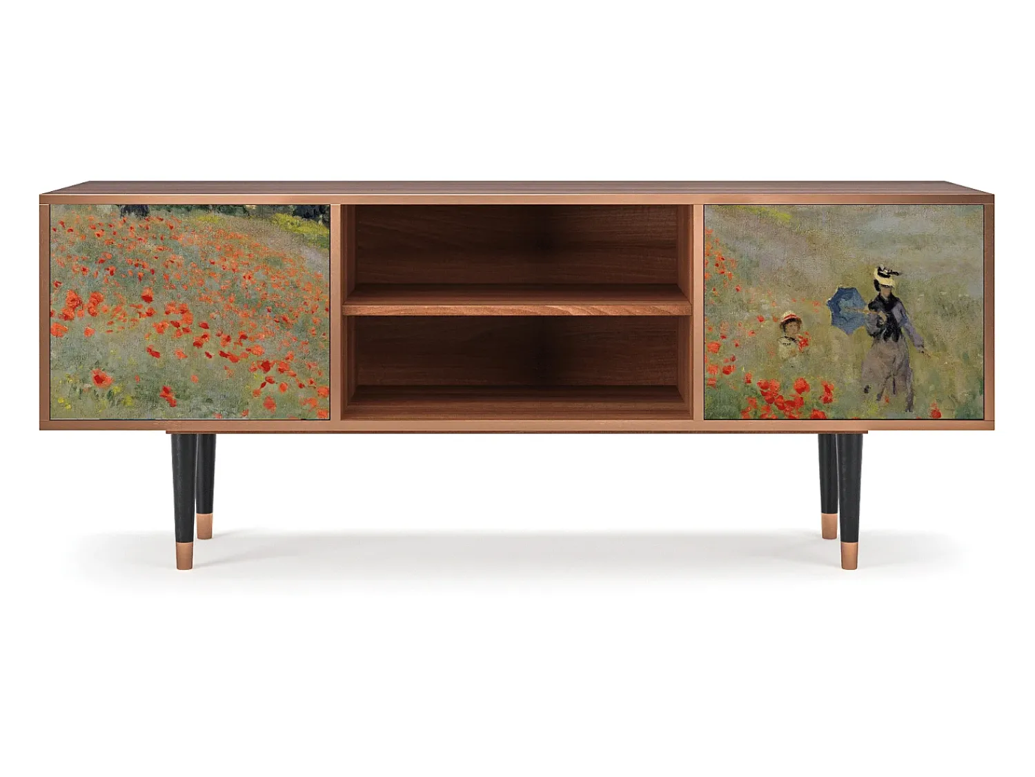 Móvel De Tv| Mueble de TV - 170х69х48 cm - T2 - The Poppy Field , Nogueira Castanho