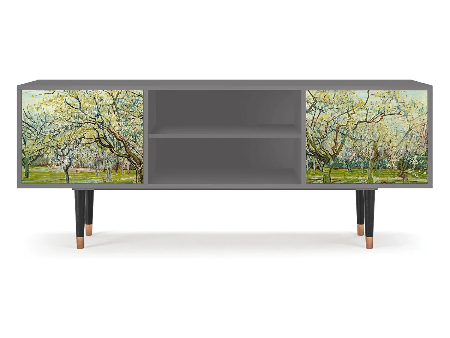 Móvel De Tv* Mueble de TV - 170х69х48 cm - T2 - The Branco Orchard, Cinza Cinzento