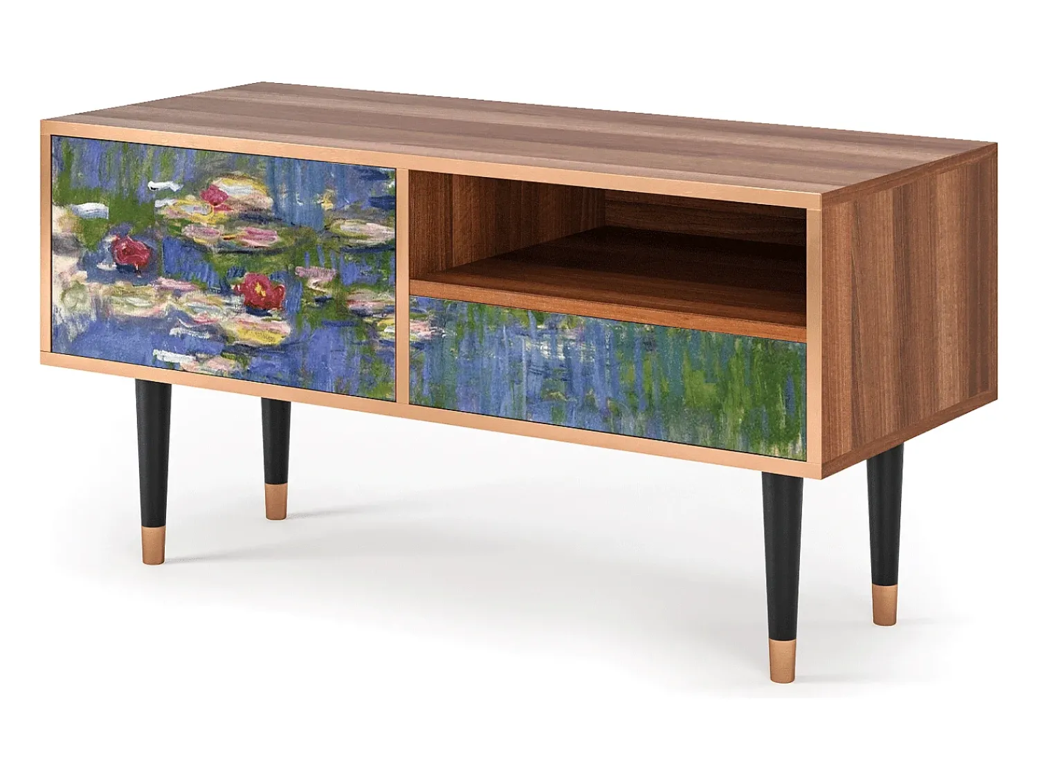 Mueble de TV - 115х59х48 cm - T3 - The water lily pond , Nogueira^ Móvel De Tv