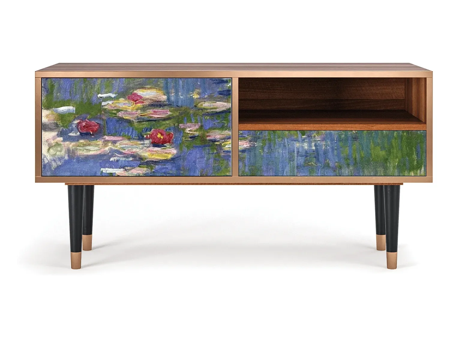 Mueble de TV - 115х59х48 cm - T3 - The water lily pond , Nogueira^ Móvel De Tv