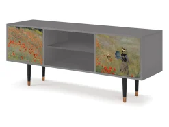 Móvel De Tv* Mueble de TV - 170х69х48 cm - T2 - The Poppy Field , Cinza Cinzento