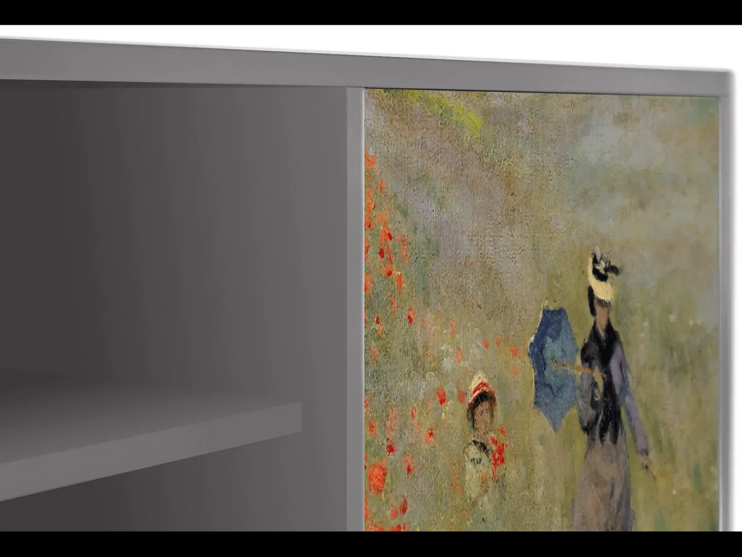 Móvel De Tv* Mueble de TV - 170х69х48 cm - T2 - The Poppy Field , Cinza Cinzento