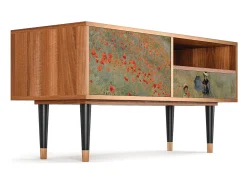 Móvel De Tv* Mueble de TV - 115х59х48 cm - T3 - The Poppy Field , Nogueira Castanho