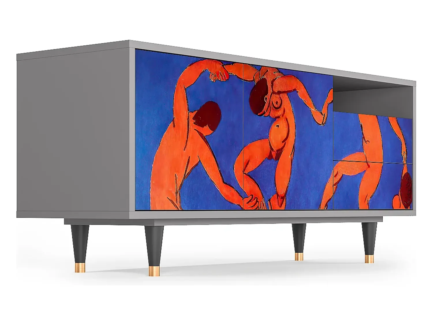 Clearance Mueble de TV - 125х56х41 cm - T7 - The Dance by Matisse , Cinza Cinzento