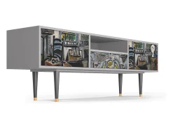 Móvel De Tv| Mueble de TV - 170х59х41 cm - T6 - The Studio , Cinza Cinzento