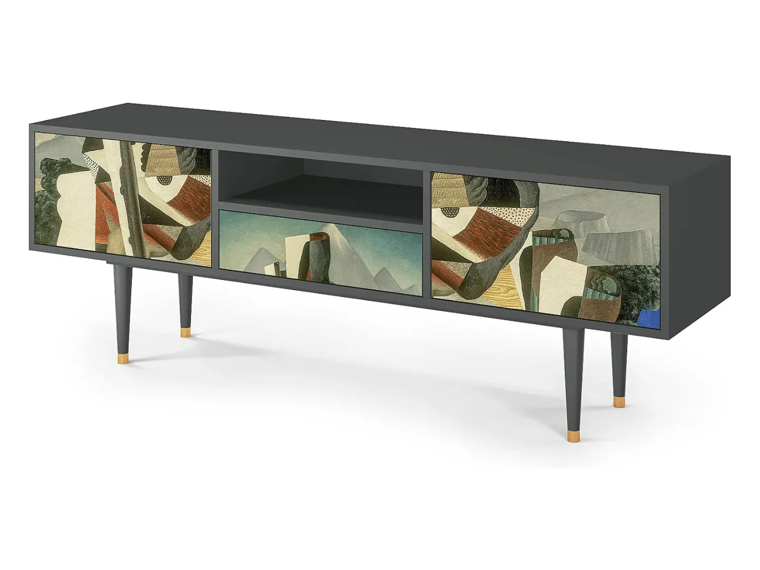 Mueble de TV - 170х59х41 cm - T6 - The Cubist Paintings , Antracite^ Móvel De Tv