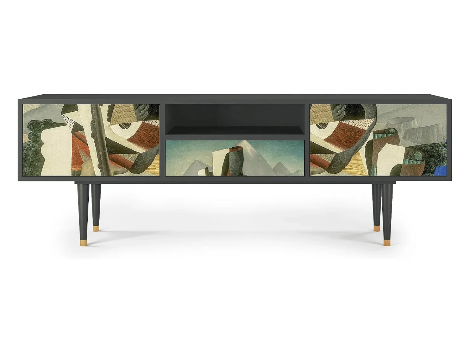 Mueble de TV - 170х59х41 cm - T6 - The Cubist Paintings , Antracite^ Móvel De Tv