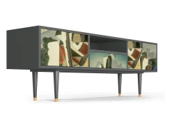 Mueble de TV - 170х59х41 cm - T6 - The Cubist Paintings , Antracite^ Móvel De Tv