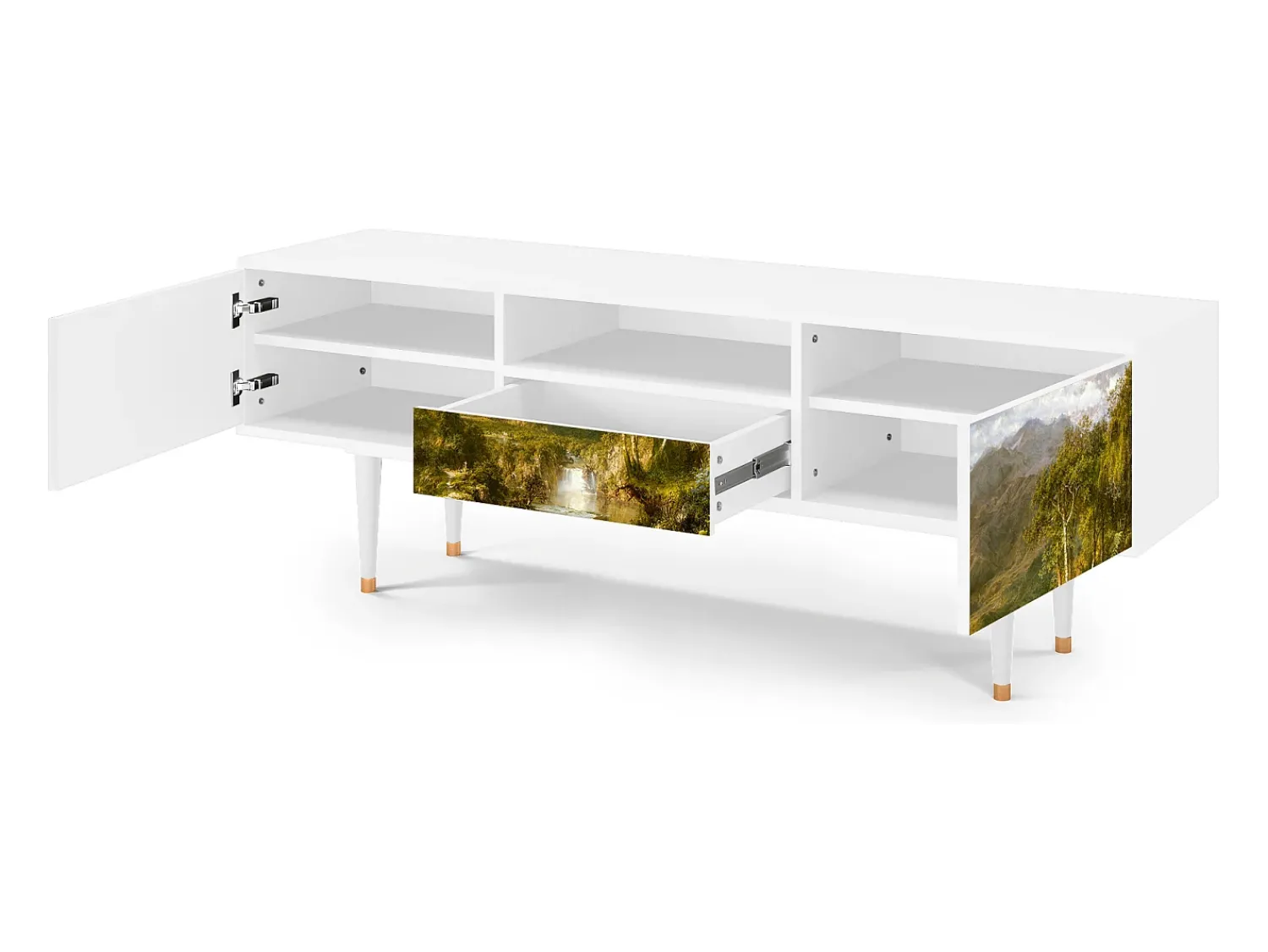 Online Mueble de TV - 170х59х41 cm - T6 - The Heart of the Andes , Branco Bege