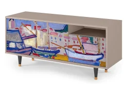 Móvel De Tv* Mueble de TV - 125х56х41 cm - T7 - The Port of Collioure , Latte Bege