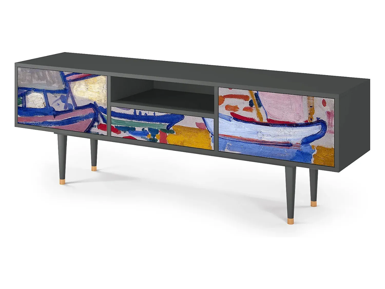 Mueble de TV - 170х59х41 cm - T6 - The Port of Collioure , Antracite^ Móvel De Tv