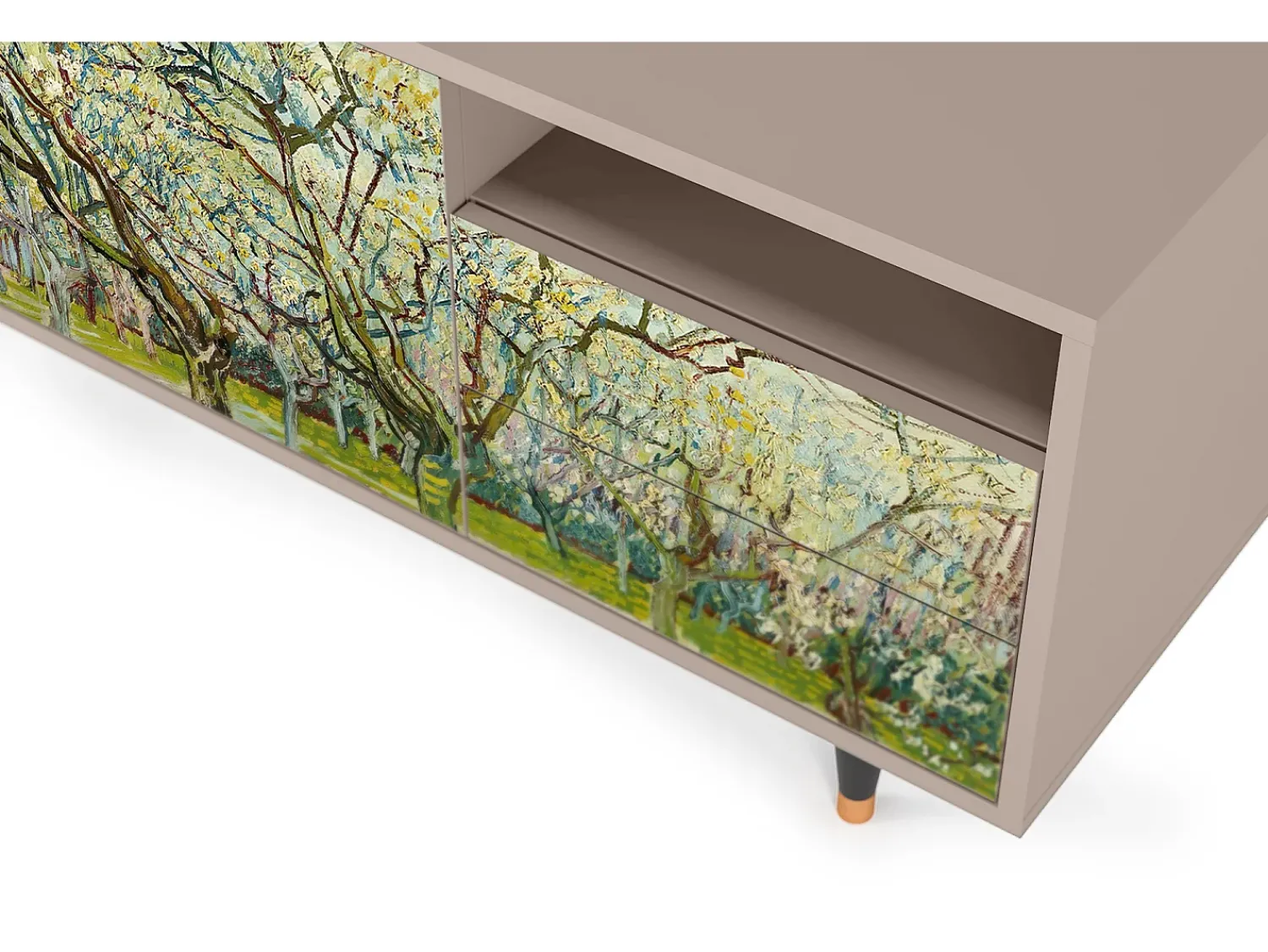Móvel De Tv| Mueble de TV - 125х56х41 cm - T7 - The Branco Orchard, Latte Bege