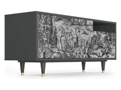 Móvel De Tv* Mueble de TV - 125х56х41 cm - T7 - The Temptation, Antracite Cinza antracite