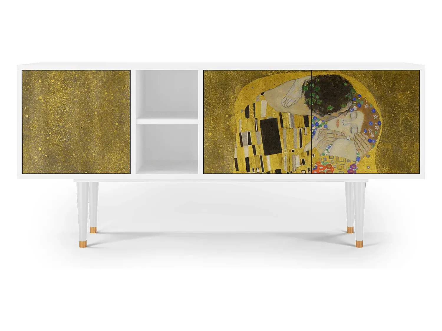 Online Mueble de TV - 150х69х41 cm - T5 - The Kiss by Klimt , Branco Bege