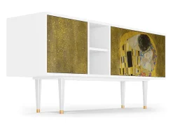 Online Mueble de TV - 150х69х41 cm - T5 - The Kiss by Klimt , Branco Bege