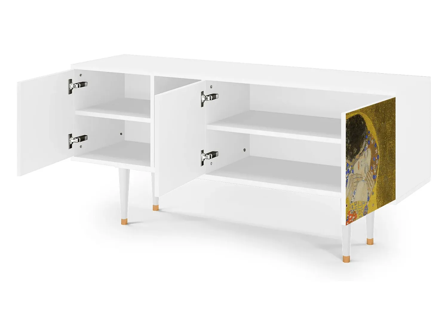 Online Mueble de TV - 150х69х41 cm - T5 - The Kiss by Klimt , Branco Bege