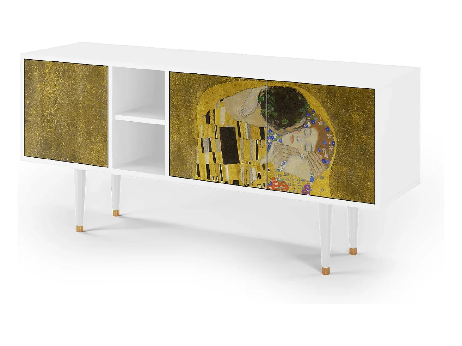 Online Mueble de TV - 150х69х41 cm - T5 - The Kiss by Klimt , Branco Bege