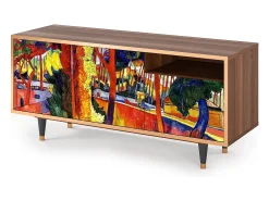 New Mueble de TV - 125х56х41 cm - T7 - The Turning Road, Nogueira Castanho