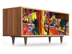New Mueble de TV - 125х56х41 cm - T7 - The Turning Road, Nogueira Castanho