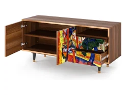 New Mueble de TV - 125х56х41 cm - T7 - The Turning Road, Nogueira Castanho