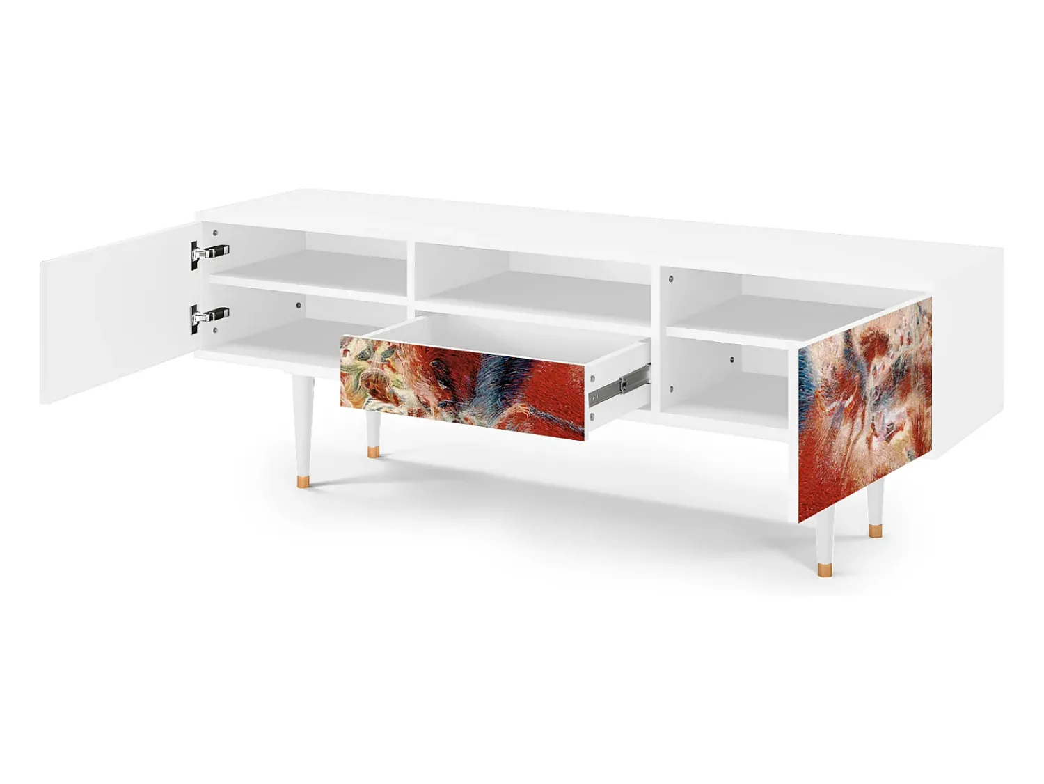 Best Mueble de TV - 170х59х41 cm - T6 - The City Rises, Branco Bege