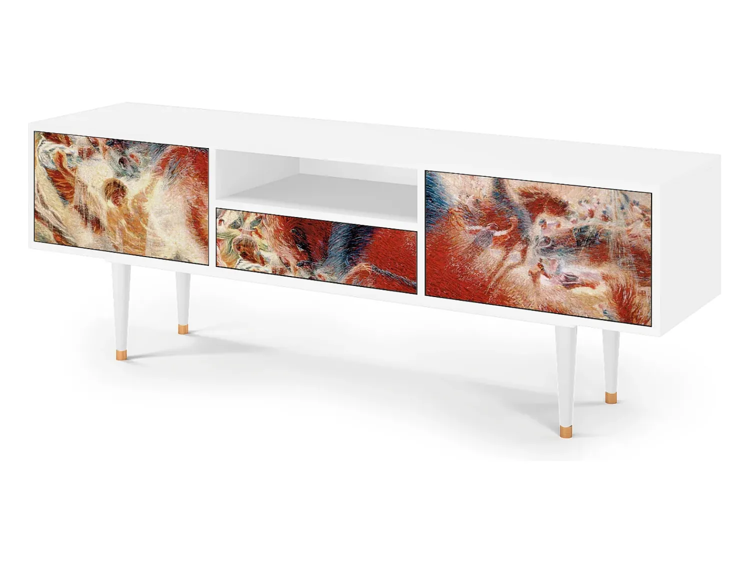 Best Mueble de TV - 170х59х41 cm - T6 - The City Rises, Branco Bege