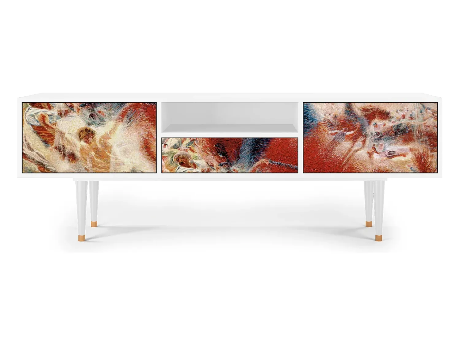 Best Mueble de TV - 170х59х41 cm - T6 - The City Rises, Branco Bege