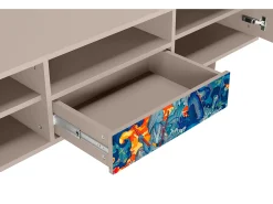 Móvel De Tv* Mueble de TV - 170х59х41 cm - T6 - The Girl - James Jean, Latte Bege