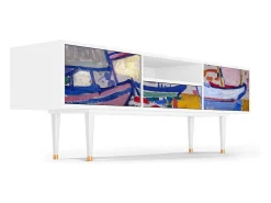 Mueble de TV - 170х59х41 cm - T6 - The Port of Collioure , Branco^ Móvel De Tv