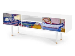 Mueble de TV - 170х59х41 cm - T6 - The Port of Collioure , Branco^ Móvel De Tv