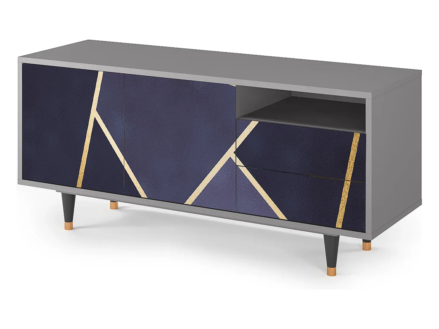 Mueble de TV - 125х56х41 cm - T7 - The Amethyst, Cinza^ Móvel De Tv