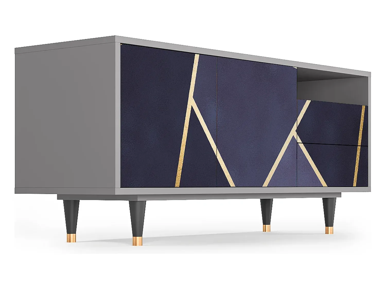 Mueble de TV - 125х56х41 cm - T7 - The Amethyst, Cinza^ Móvel De Tv