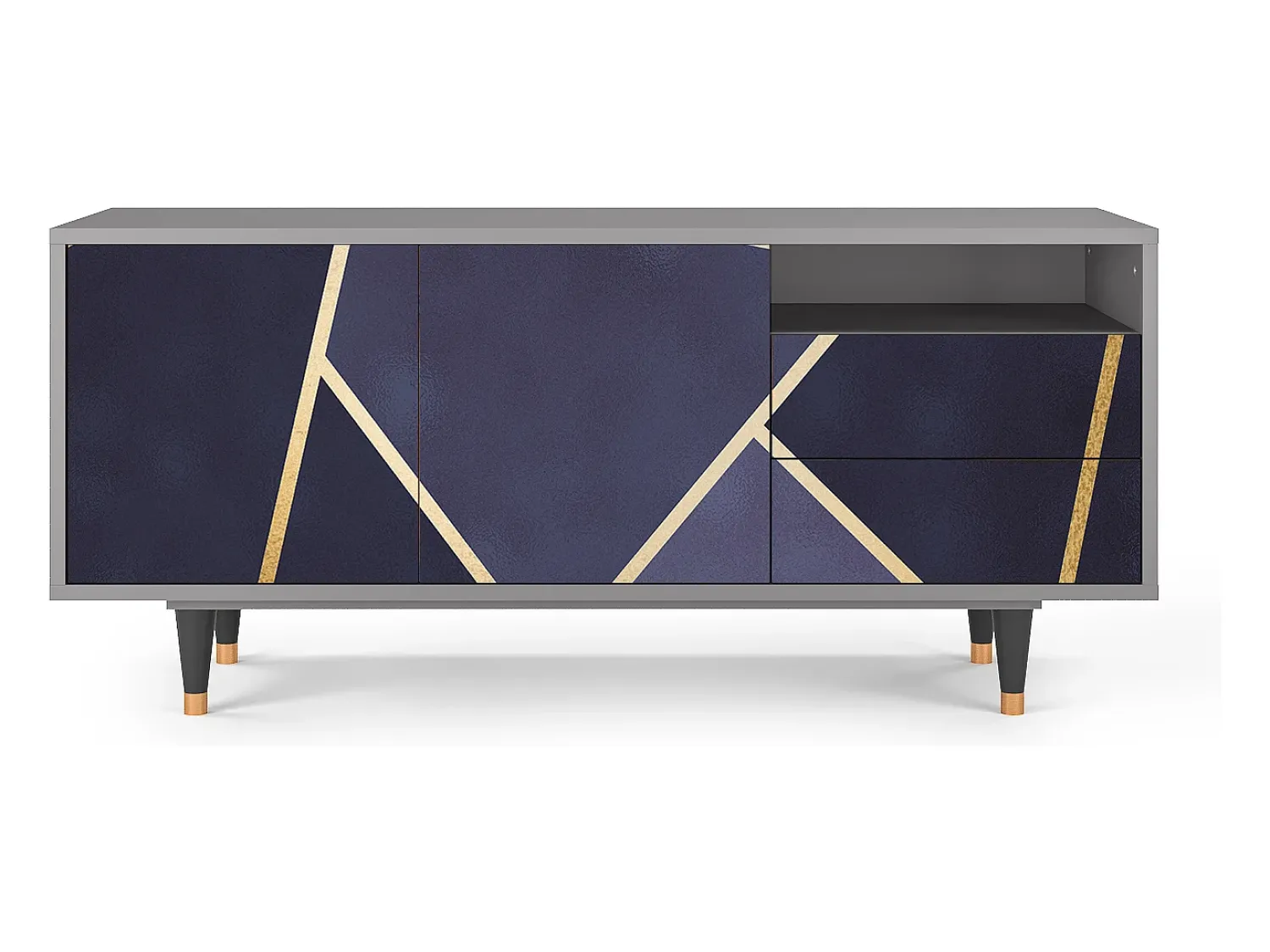 Mueble de TV - 125х56х41 cm - T7 - The Amethyst, Cinza^ Móvel De Tv
