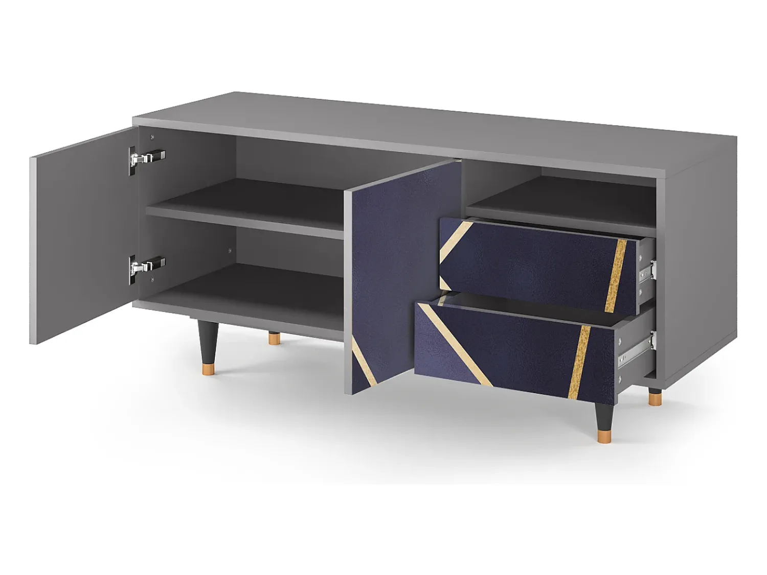 Mueble de TV - 125х56х41 cm - T7 - The Amethyst, Cinza^ Móvel De Tv