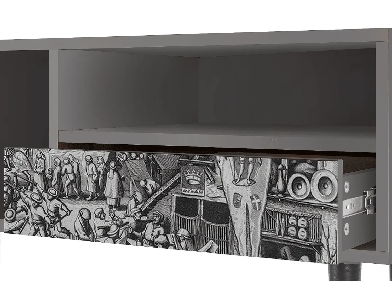Móvel De Tv* Mueble de TV - 115х59х48 cm - T3 - The Festival of Saint, Cinza Cinzento