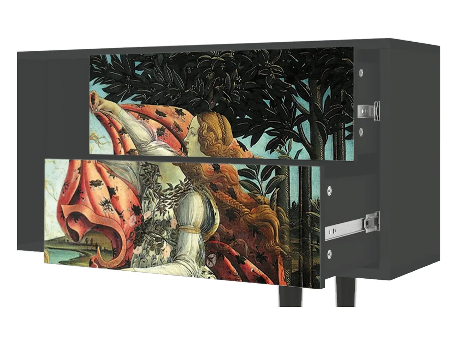 Móvel De Tv| Mueble de TV - 170х69х48 cm - T1 - The Birth of Venus, Antracite Cinza antracite