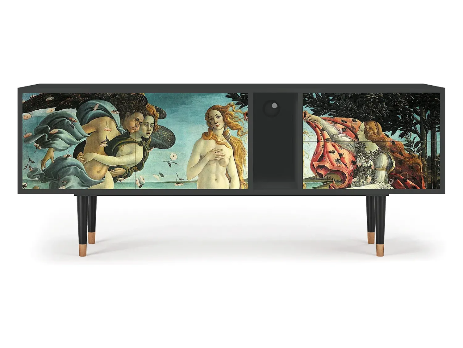Móvel De Tv| Mueble de TV - 170х69х48 cm - T1 - The Birth of Venus, Antracite Cinza antracite