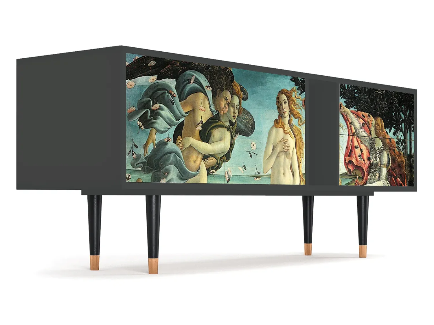 Móvel De Tv| Mueble de TV - 170х69х48 cm - T1 - The Birth of Venus, Antracite Cinza antracite