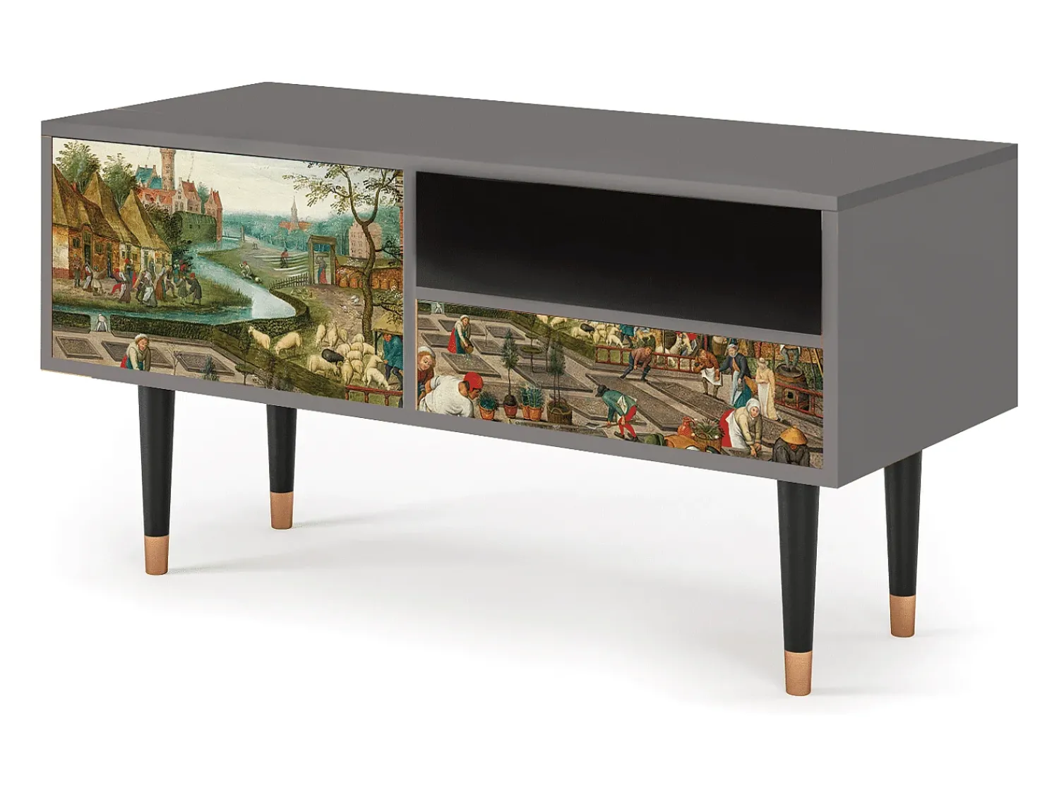 Mueble de TV - 115х59х48 cm - T3 - The Younger - Spring, Cinza^ Móvel De Tv
