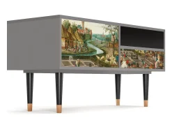 Mueble de TV - 115х59х48 cm - T3 - The Younger - Spring, Cinza^ Móvel De Tv