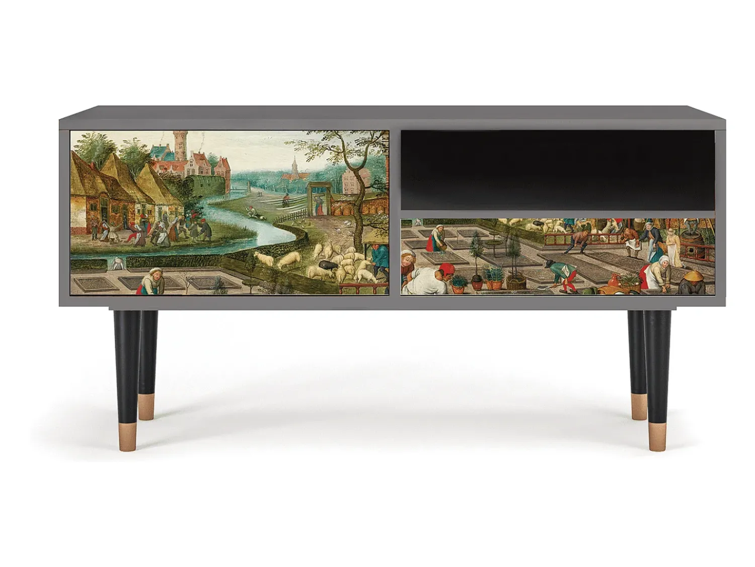 Mueble de TV - 115х59х48 cm - T3 - The Younger - Spring, Cinza^ Móvel De Tv