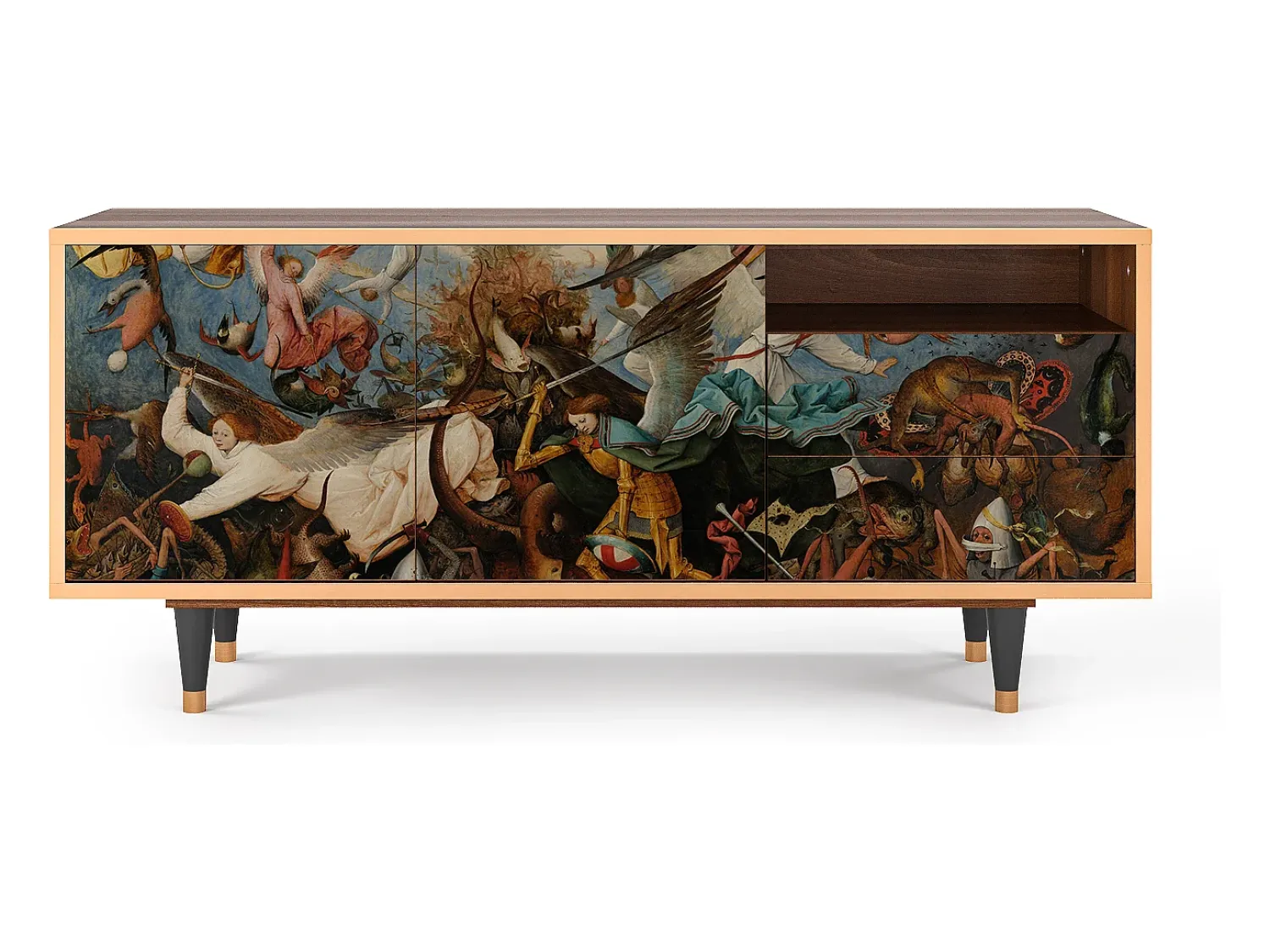 Móvel De Tv| Mueble de TV - 125х56х41 cm - T7 - The Fall, Nogueira Castanho