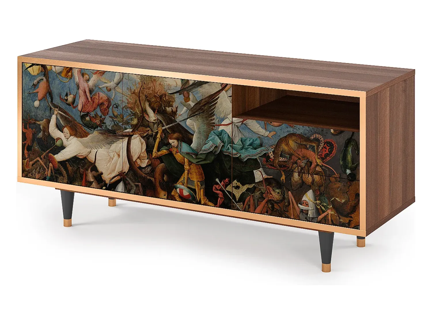 Móvel De Tv| Mueble de TV - 125х56х41 cm - T7 - The Fall, Nogueira Castanho