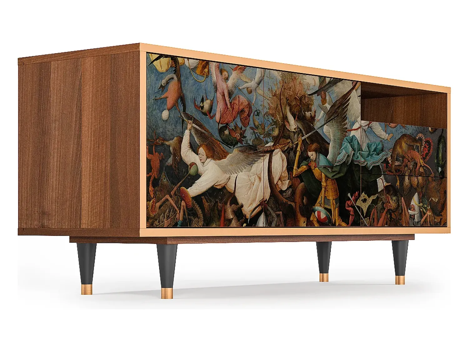 Móvel De Tv| Mueble de TV - 125х56х41 cm - T7 - The Fall, Nogueira Castanho